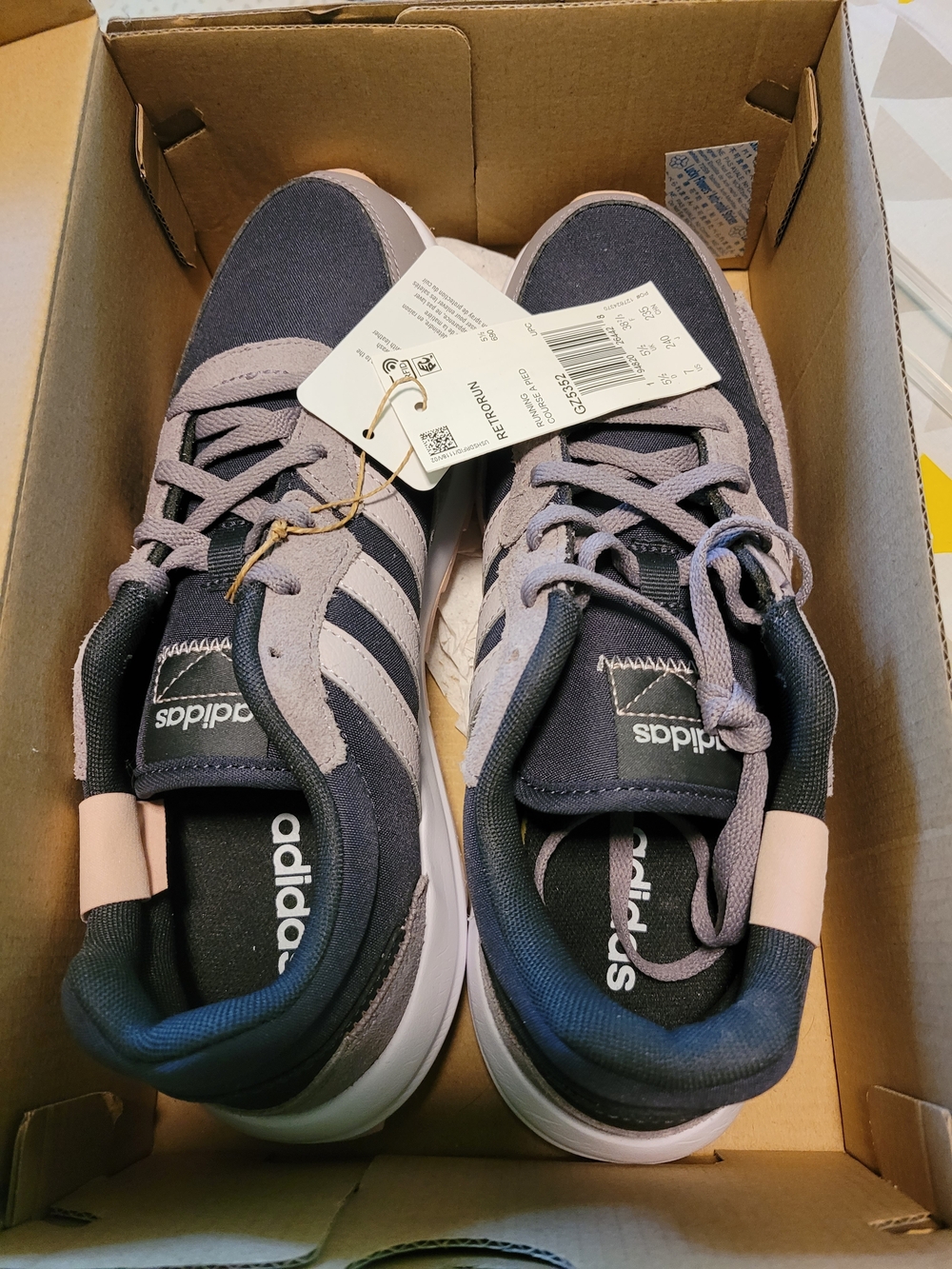 adidas RetroRun Navy, Gray and Light Pink Women's Sneakers